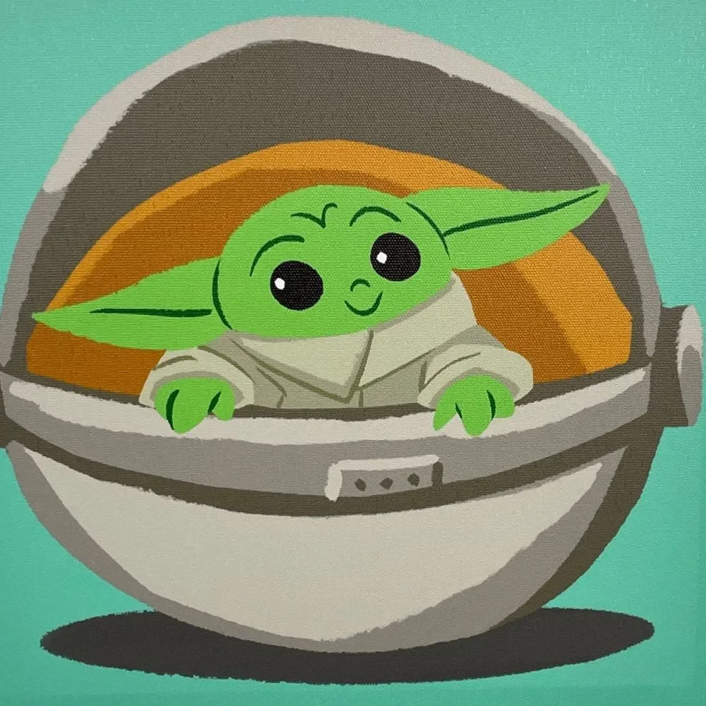 Star Wars Baby Yoda In His Carrier Picture, 9.8x9.8